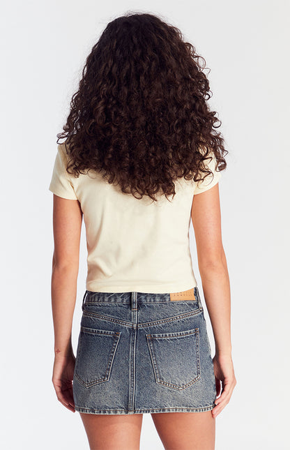 Chic Twist Denim Skirt